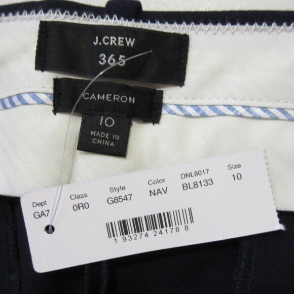 NWT J.Crew Slim Crop Cameron in Navy Blue Four Season Stretch Pants 10 - Picture 3 of 3